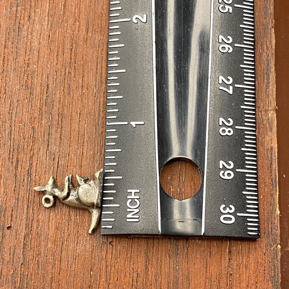 Vintage 925 Sterling Silver Kangaroo with Joey 3D Pendant Bracelet Charm - Picture 3 of 3